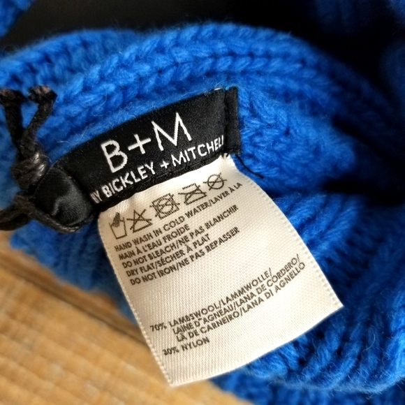 B+M Bickley + Mitchell Blue Ribbed Knit Beanie Hat. New With tags. One S… - Picture 3 of 5